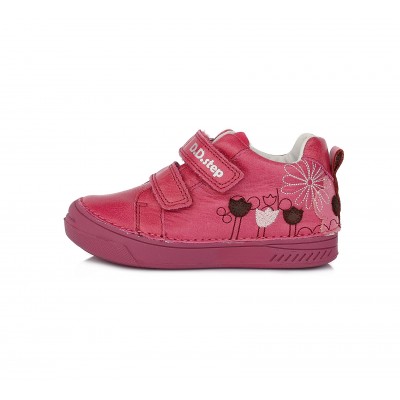 D.D. step dievčenská detská celokožená obuv raspberry
